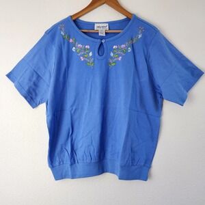 Vintage Anthony Richards Women's Size Large New Without Tags Embroidered Blue